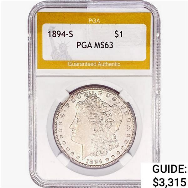 1894-S Morgan Silver Dollar PGA MS63