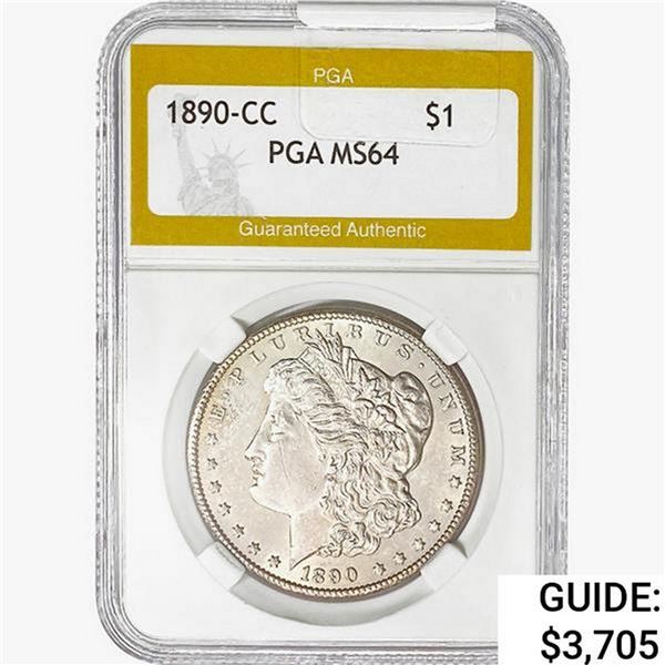 1890-CC Morgan Silver Dollar PGA MS64