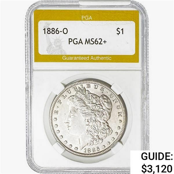 1886-O Morgan Silver Dollar PGA MS62+
