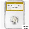 1934-D Mercury Silver Dime PGA MS61
