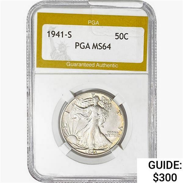 1941-S Walking Liberty Half Dollar PGA MS64