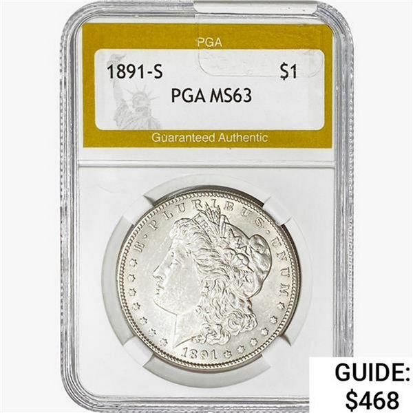1891-S Morgan Silver Dollar PGA MS63