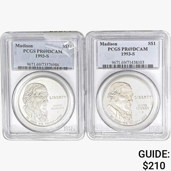 [2] 1993-S S$1 Madison PCGS PR69 DCAM
