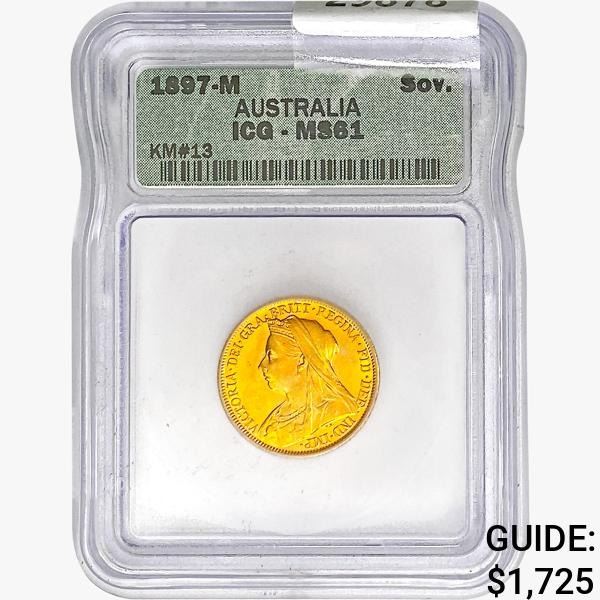 1897-M 0.235oz Australia Sov ICG MS61