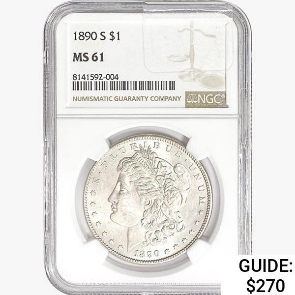 1890-S Morgan Silver Dollar NGC MS61