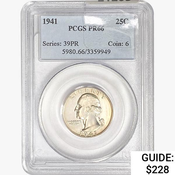 1941 Washington Silver Quarter PCGS PR66