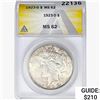 1923-D Silver Peace Dollar ANACS MS62
