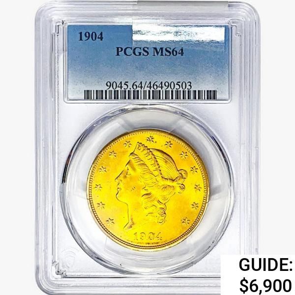1904 $20 Gold Double Eagle PCGS MS64