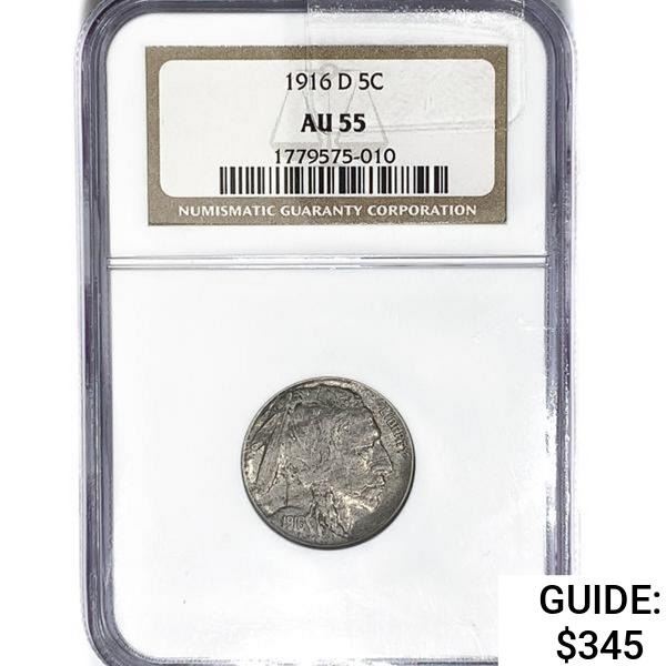 1916-D Buffalo Nickel NGC AU55