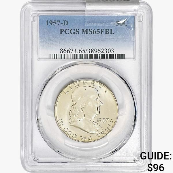 1957-D Franklin Half Dollar PCGS MS65 FBL