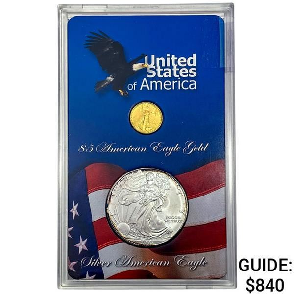 [2]2003 1/10oz Gold $5 AGE & Silver $1 Eagle