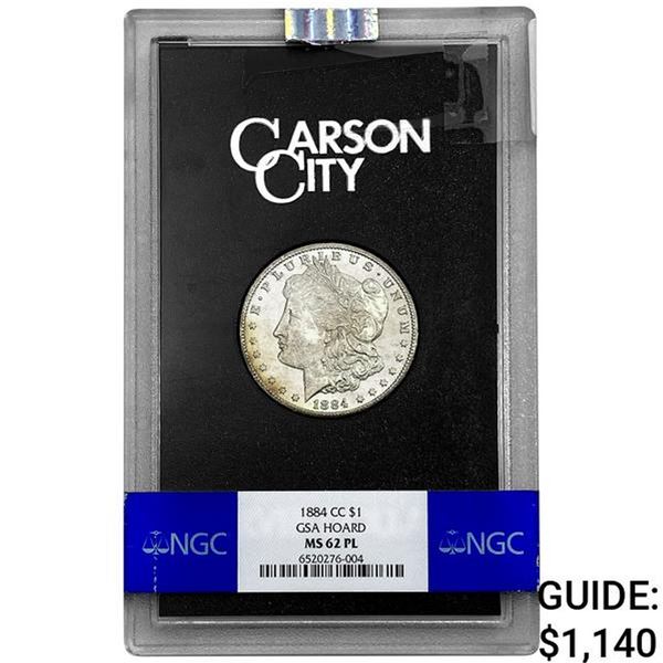 1884-CC Morgan Silver Dollar NGC MS62 PL