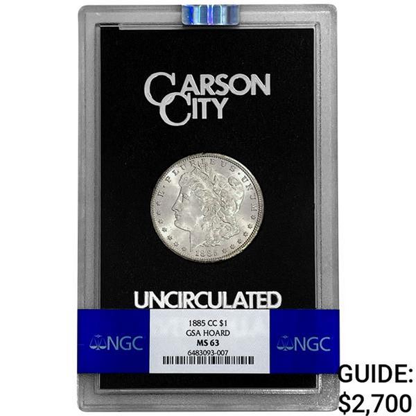 1885-CC Morgan Silver Dollar NGC MS63