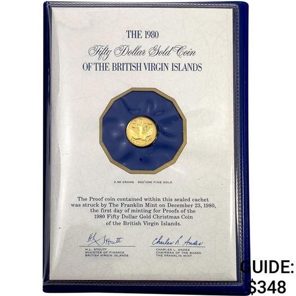 1980 1/10oz Gold $50 British Virgin Islands