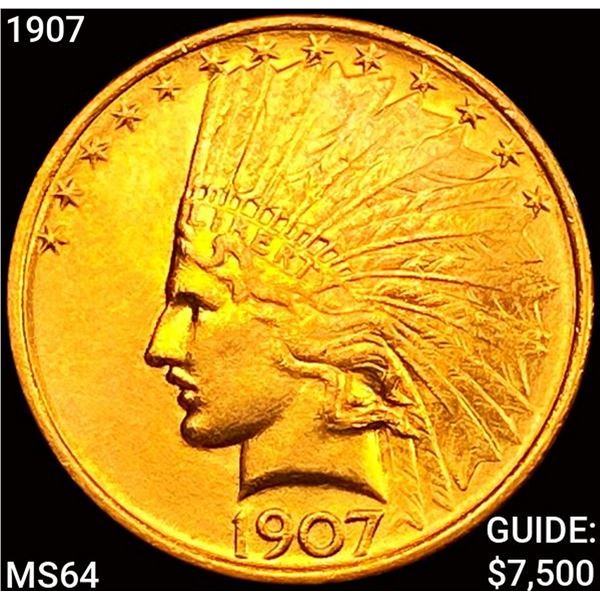 1907 $10 Gold Eagle CHOICE BU