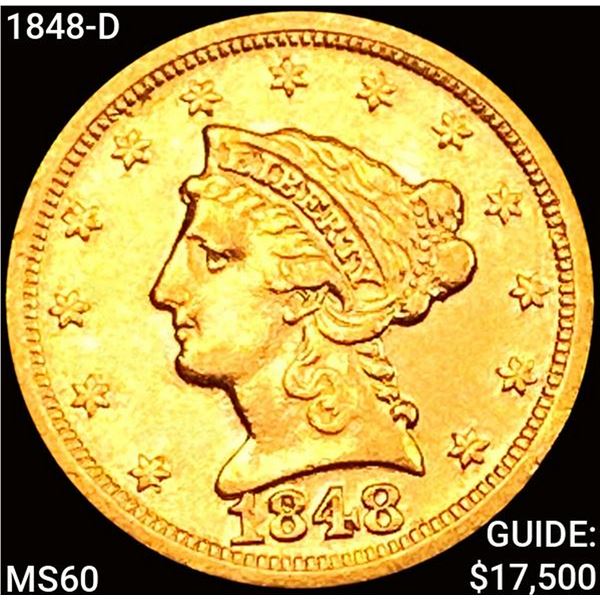 1848-D $2.50 Gold Quarter Eagle UNCIRCULATED