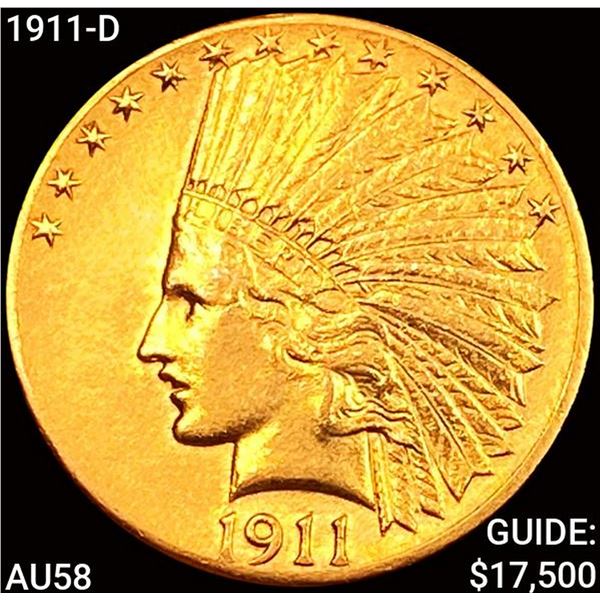 1911-D $10 Gold Eagle CHOICE AU