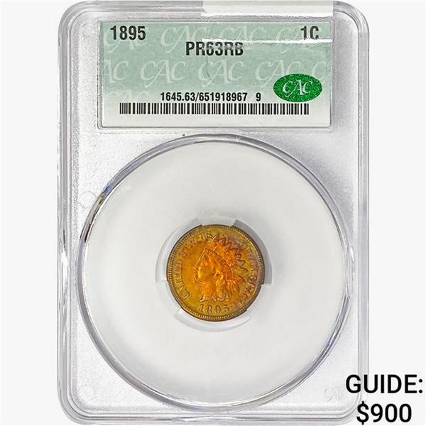 1895 Indian Head Cent CAC PR63 RB