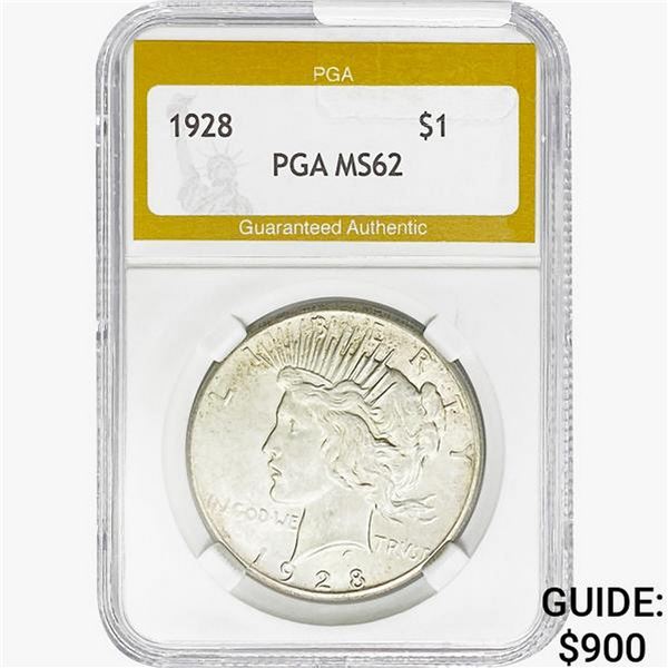 1928 Silver Peace Dollar PGA MS62