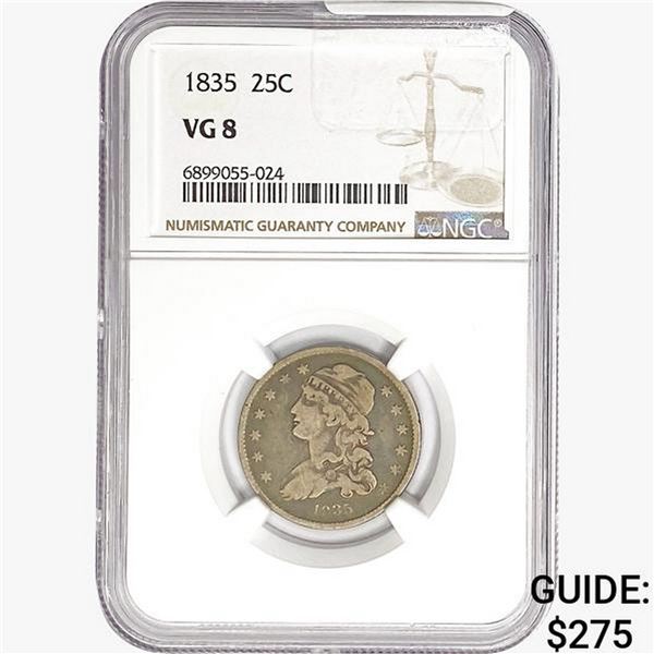 1835 Capped Bust Quarter NGC VG8