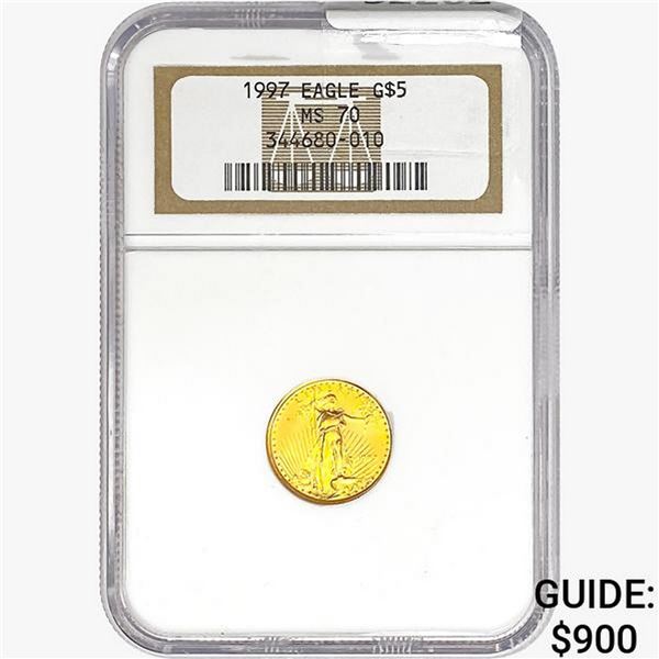 1997 1/10oz. Gold $5 Eagle NGC MS70