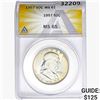 1957 Franklin Half Dollar ANACS MS65