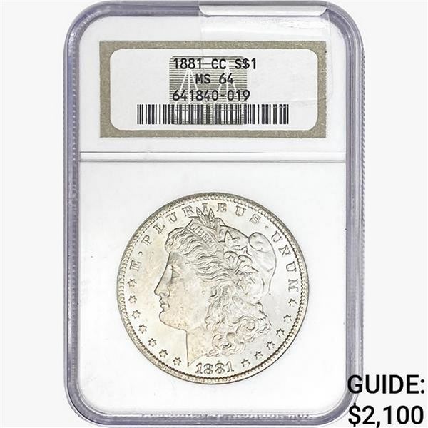 1881-CC Morgan Silver Dollar NGC MS64