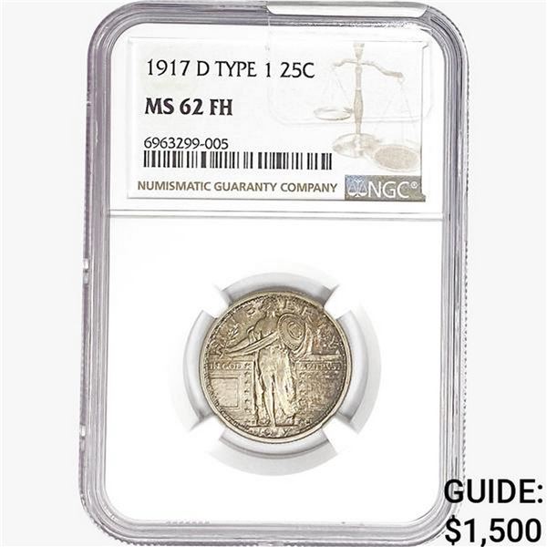 1917-D Standing Liberty Quarter NGC MS62 FH Ty 1