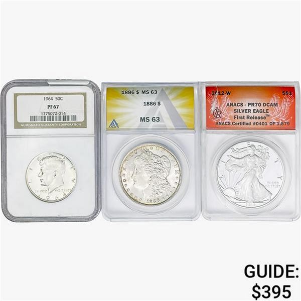 [3] 1886-2012 Varied Silver Coinage NGC/ANACS