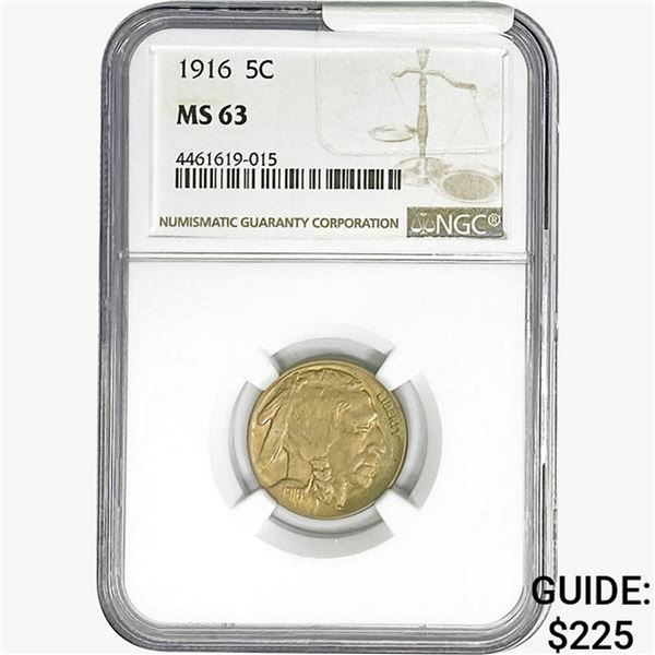 1916 Buffalo Nickel NGC MS63