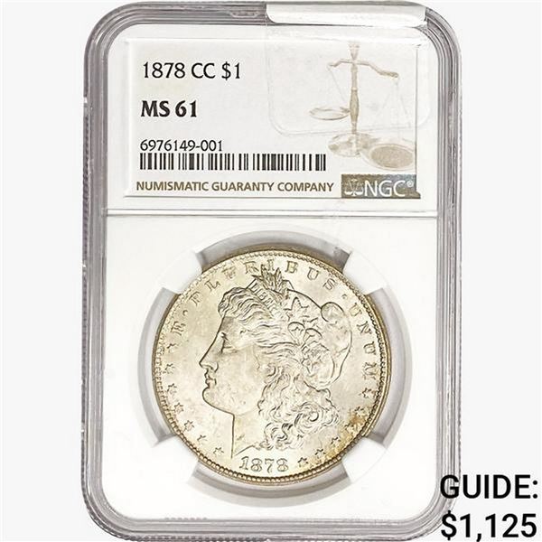 1878-CC Morgan Silver Dollar NGC MS61