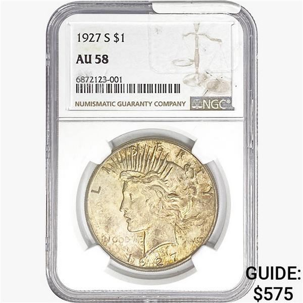 1927-S Silver Peace Dollar NGC AU58