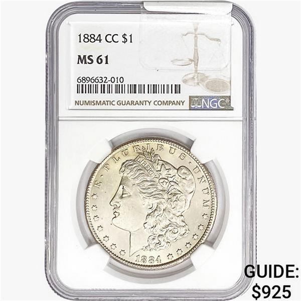 1884-CC Morgan Silver Dollar NGC MS61