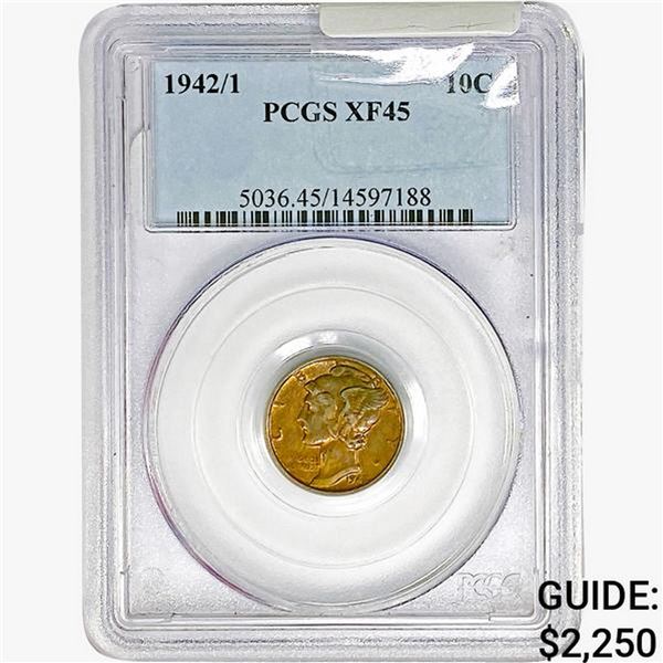 1942/1 Mercury Silver Dime PCGS XF45