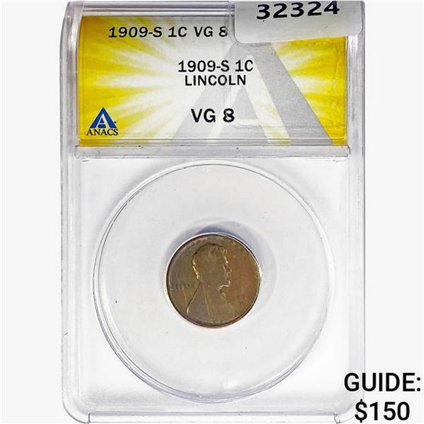 1909-S Wheat Cent ANACS VG8 Lincoln