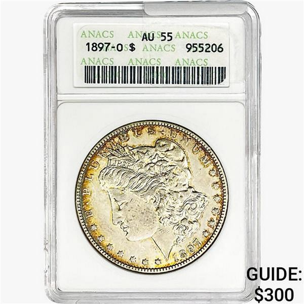 1897-O Morgan Silver Dollar ANACS AU55