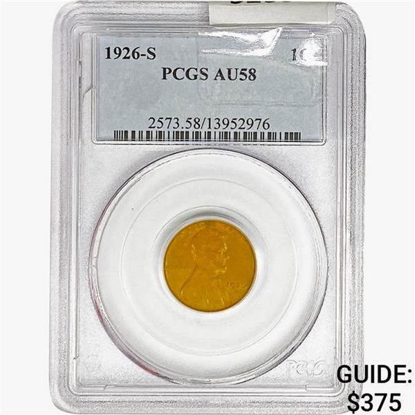 1926-S Wheat Cent PCGS AU58
