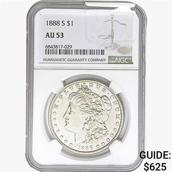 1888-S Morgan Silver Dollar NGC AU53