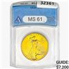 1925 $20 Gold Double Eagle ANACS MS61