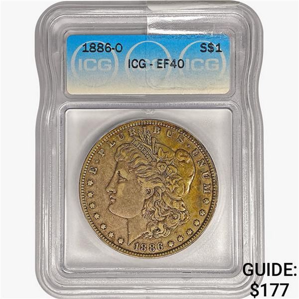 1886-O Morgan Silver Dollar ICG EF40