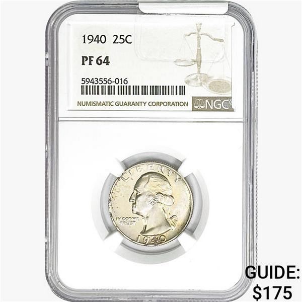 1940 Washington Silver Quarter NGC PF64