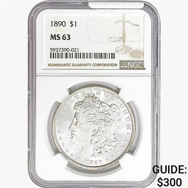 1890 Morgan Silver Dollar NGC MS63