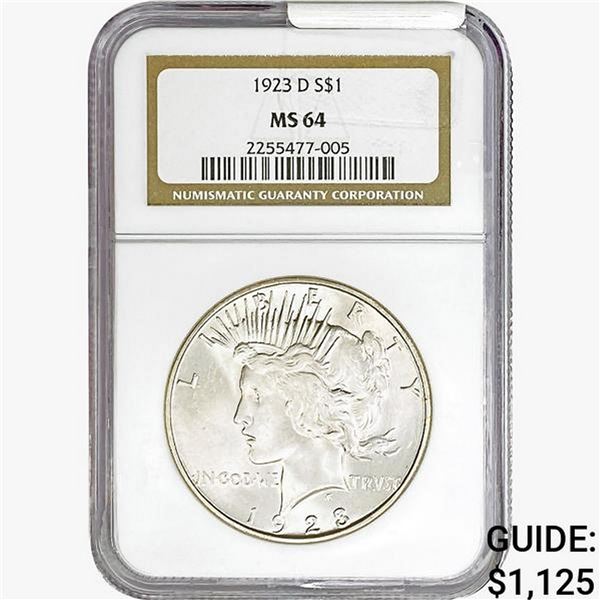 1923-D Silver Peace Dollar NGC MS64