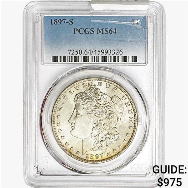 1897-S Morgan Silver Dollar PCGS MS64