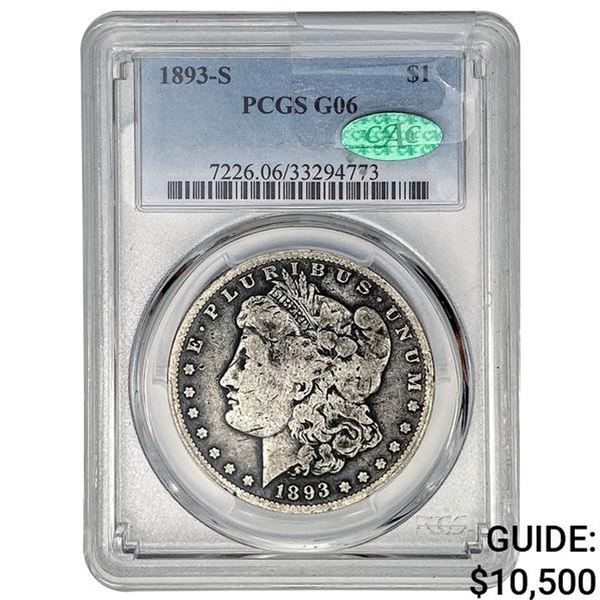 1893-S CAC Morgan Silver Dollar PCGS G06