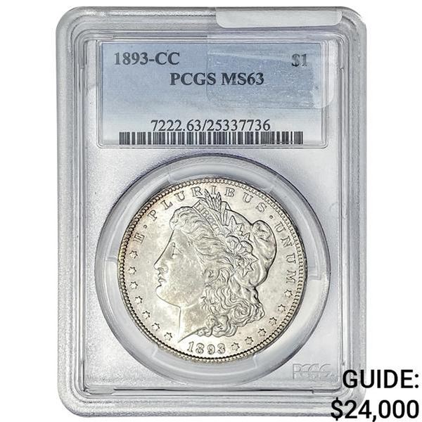 1893-CC Morgan Silver Dollar PCGS MS63