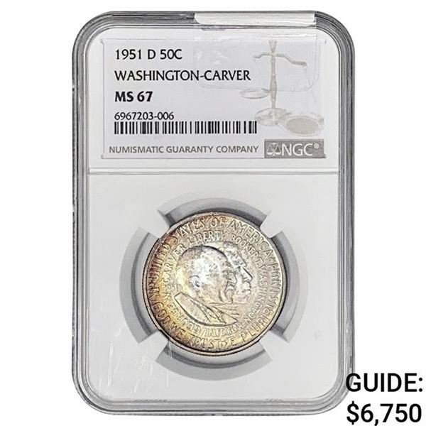 1951-D Washington Carver Half Dollar NGC MS67