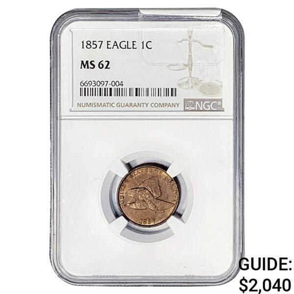 1857 Flying Eagle Cent NGC MS62
