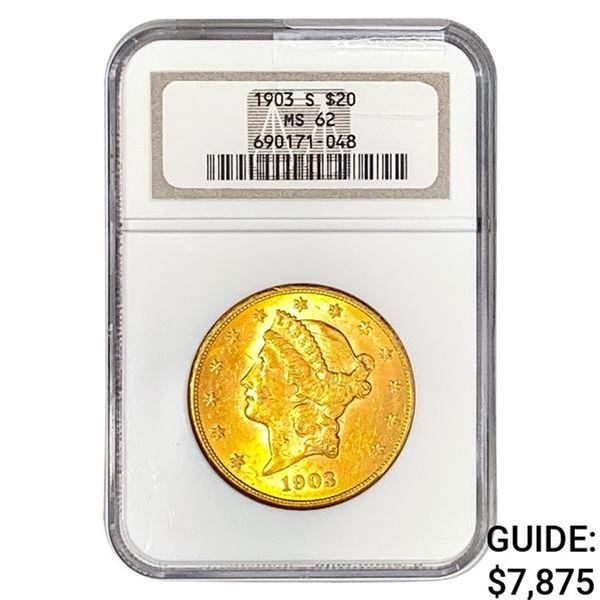 1903-S $20 Gold Double Eagle NGC MS62