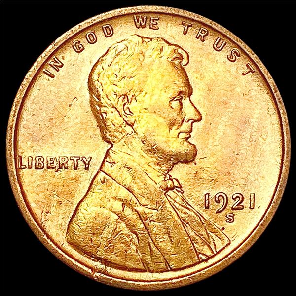 1921-S Wheat Cent CLOSELY UNCIRCULATED